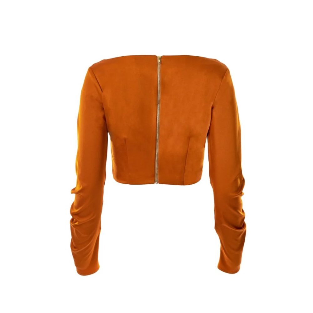 Cognac Bustier Top by Hilary MacMillan - Picture 7 of 8